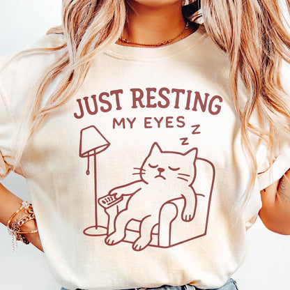 Just Resting My Eyes Cat PNG, Funny Cat Digital Download - 300 DPI Design