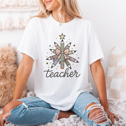 Teacher Pencil Star PNG, Best Teacher Ever PNG - 300 DPI Design for T-Shirt