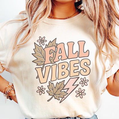 Fall Vibes PNG, Retro Autumn Shirt - 300 DPI Design for T-Shirt