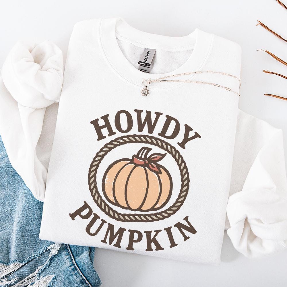 Howdy Pumpkin PNG, Western Fall PNG - 300 DPI Design for T-Shirt