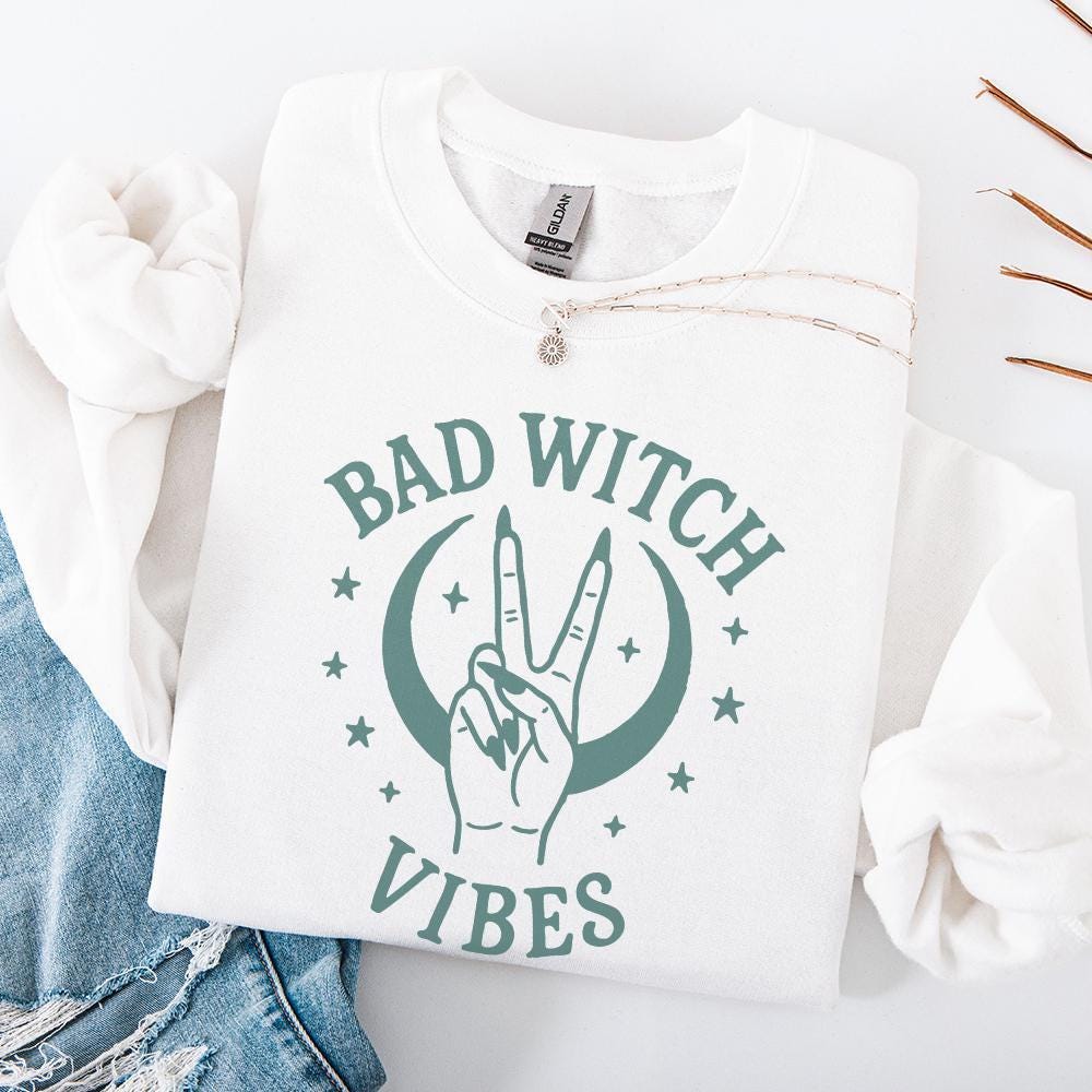 Bad Witch Vibes PNG Digital Download, Celestial Witchy Art - 300 DPI