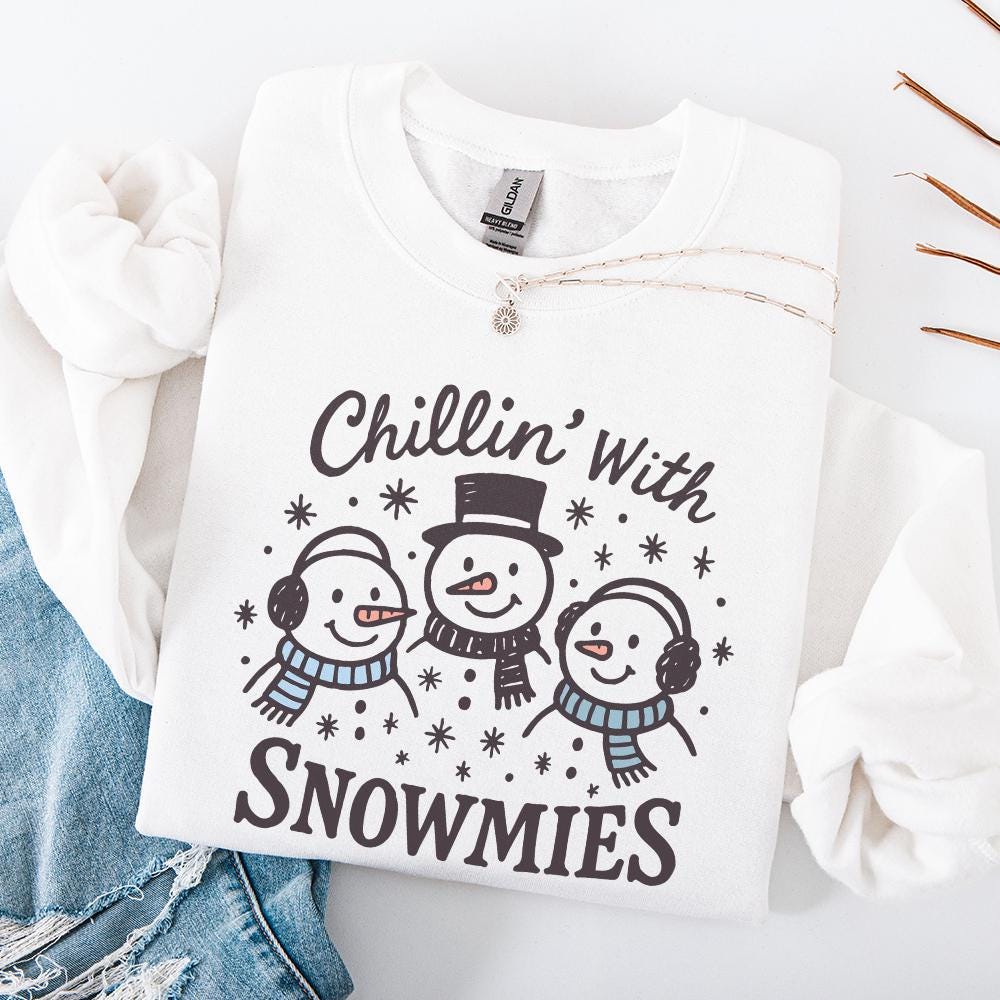 Chillin' With Snowmies PNG, Funny Christmas Snowman PNG - 300 DPI Design