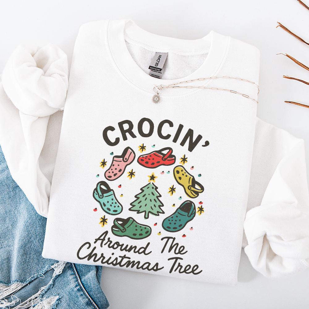 Crocin' Around The Christmas Tree PNG, Funny Christmas Shirt - 300 DPI