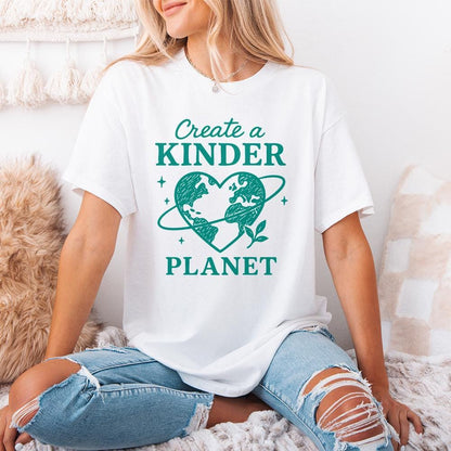 Create a Kinder Planet PNG, Eco Earth PNG - 300 DPI Design for T-Shirt