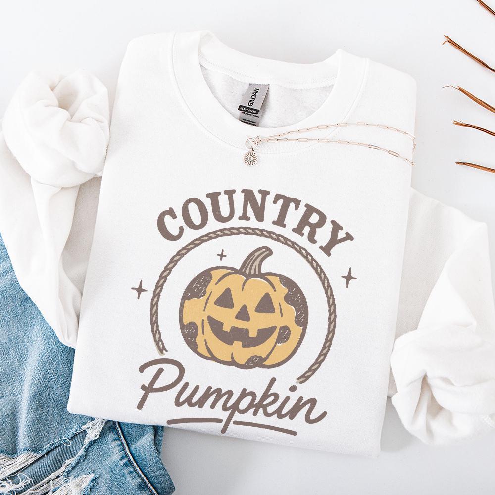 Country Pumpkin PNG, Retro Halloween PNG - 300 DPI Design for T-Shirt