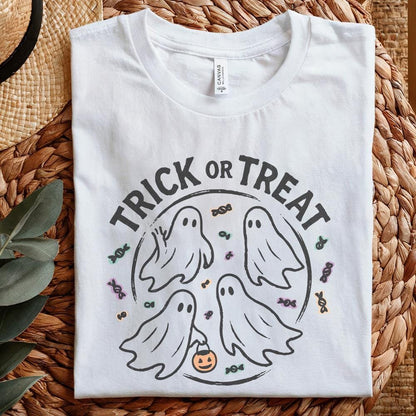 Trick or Treat PNG, Cute Halloween Ghosts Art - 300 DPI Design for T-Shirt