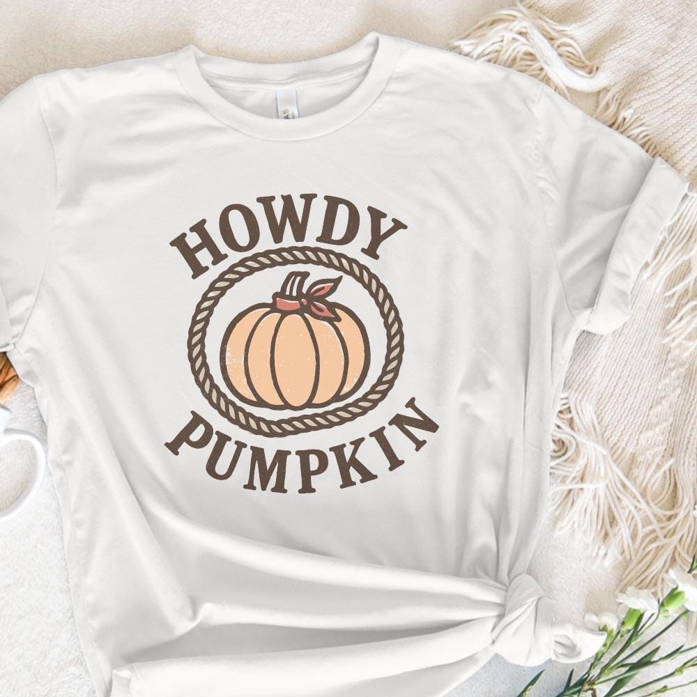 Howdy Pumpkin PNG, Western Fall PNG - 300 DPI Design for T-Shirt