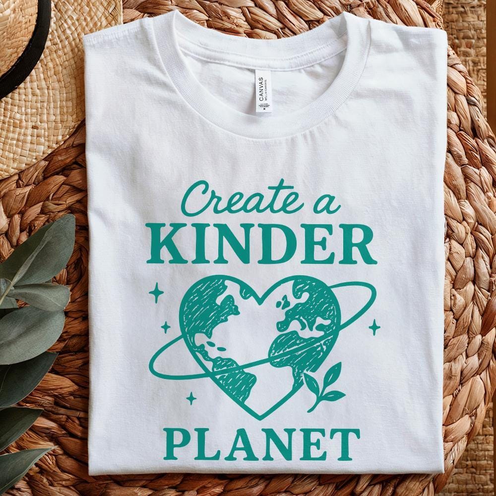 Create a Kinder Planet PNG, Eco Earth PNG - 300 DPI Design for T-Shirt