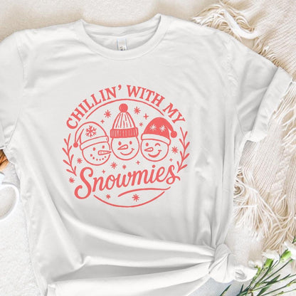 Chillin' With My Snowmies PNG Christmas Shirt – Cute Winter Snowman PNG,