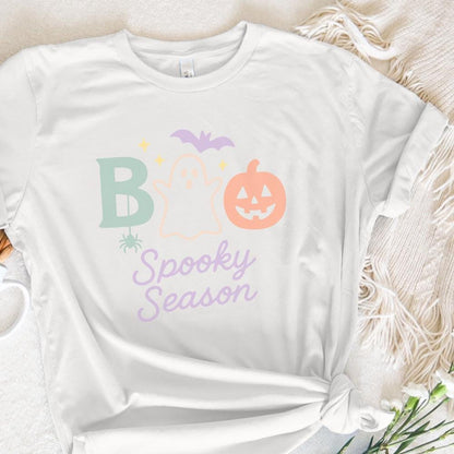 Boo Spooky Season PNG, Cute Halloween Ghost Pumpkin PNG - 300 DPI Design