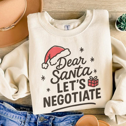 Dear Santa Let's Negotiate PNG, Funny Christmas Shirt - 300 DPI Design