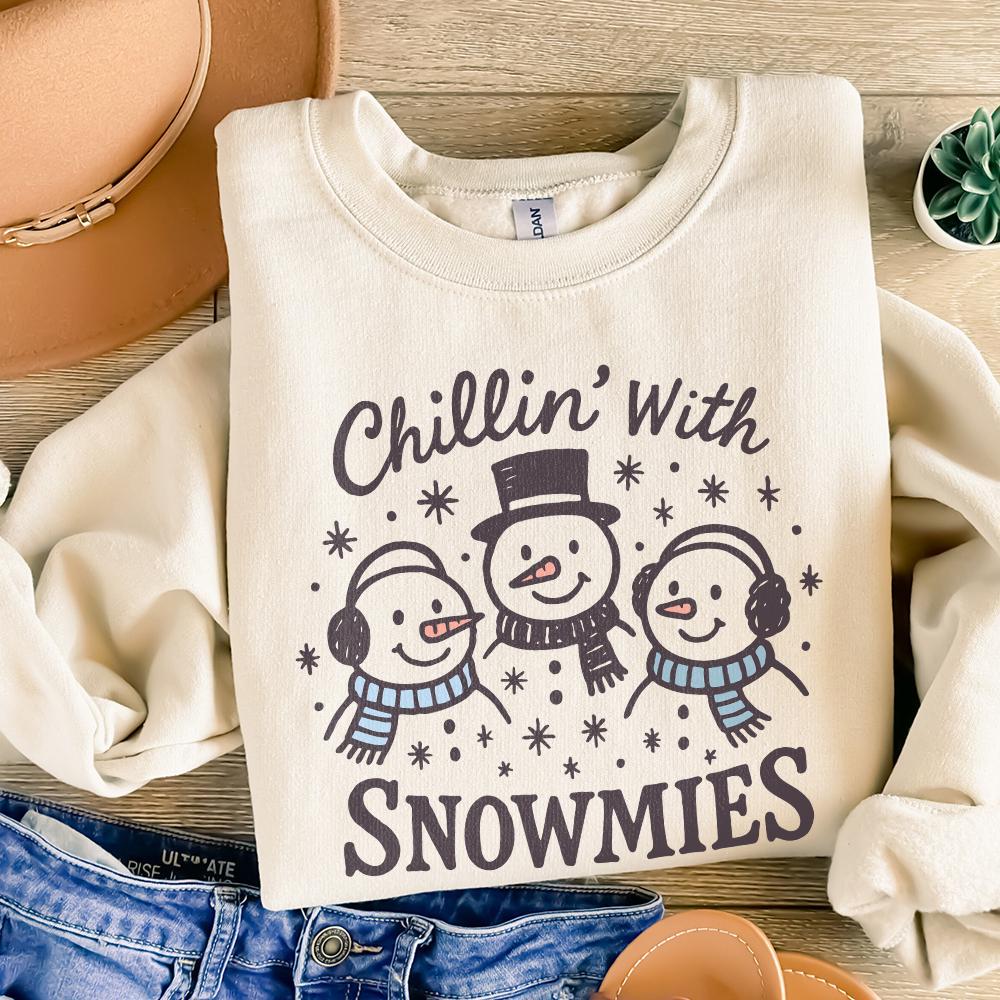 Chillin' With Snowmies PNG, Funny Christmas Snowman PNG - 300 DPI Design