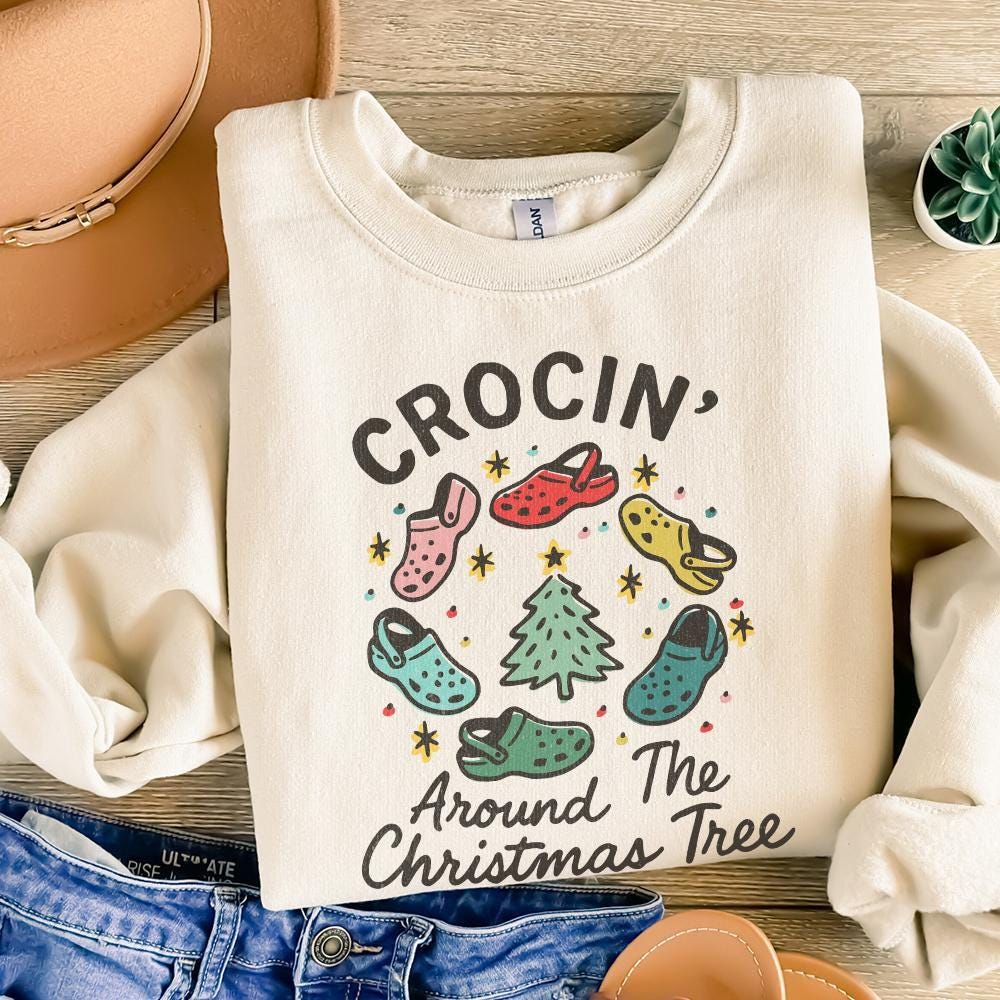 Crocin' Around The Christmas Tree PNG, Funny Christmas Shirt - 300 DPI