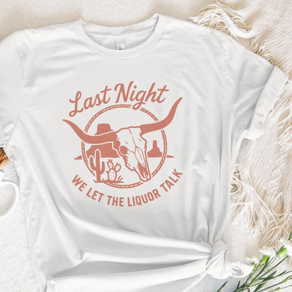 Last Night We Let The Liquor Talk PNG, Western Skull Desert Cactus