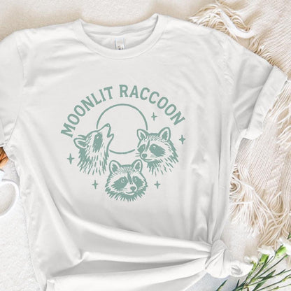 Moonlit Raccoon PNG, Woodland Animals Clipart - 300 DPI Design for T-Shirt