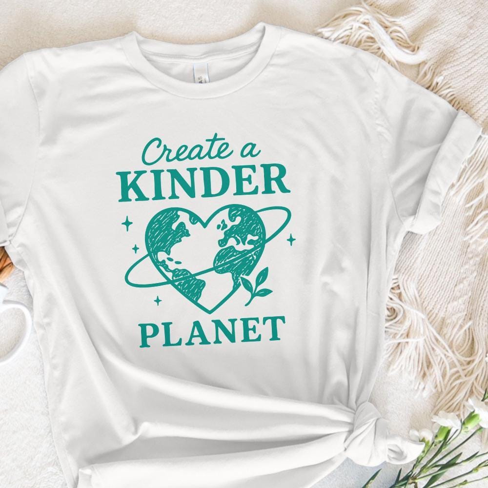 Create a Kinder Planet PNG, Eco Earth PNG - 300 DPI Design for T-Shirt