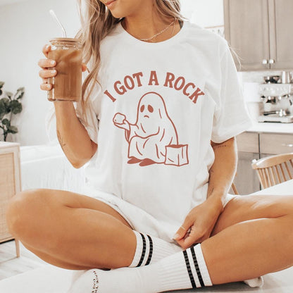 I Got A Rock PNG, Retro Ghost Halloween Digital Download - 300 DPI Design