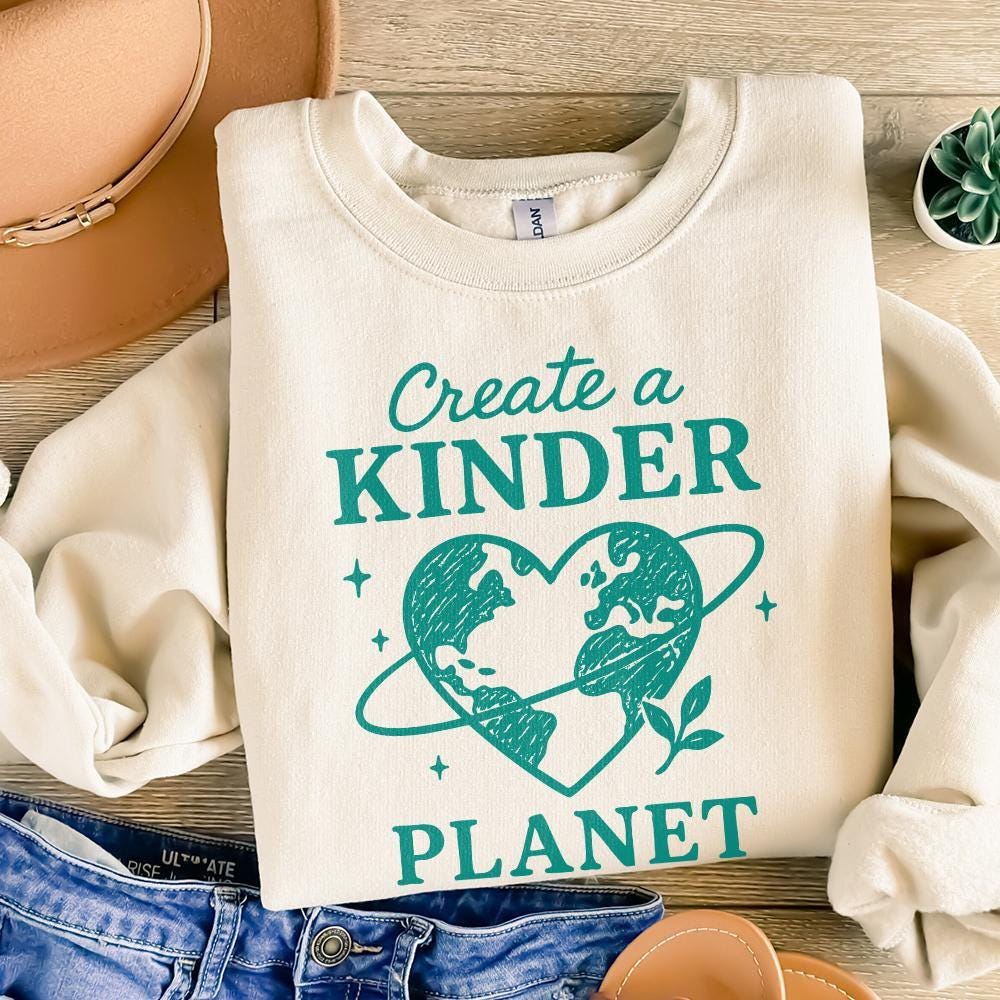 Create a Kinder Planet PNG, Eco Earth PNG - 300 DPI Design for T-Shirt