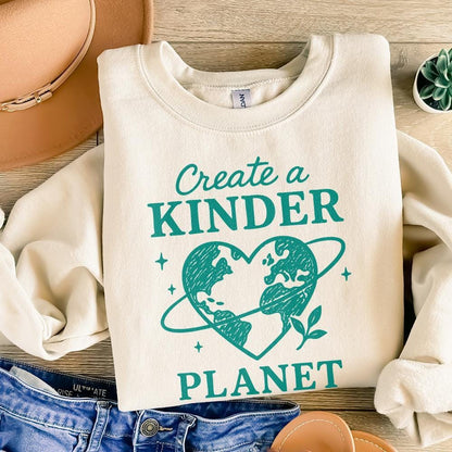 Create a Kinder Planet PNG, Eco Earth PNG - 300 DPI Design for T-Shirt