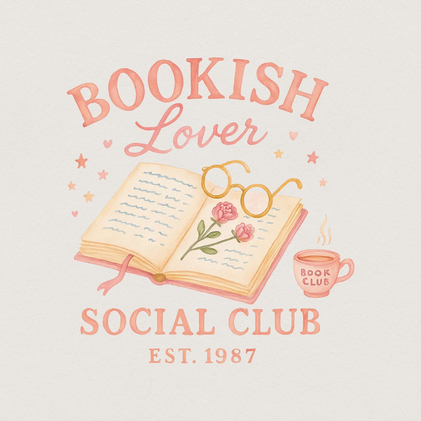 Bookish Lover Social Club Est. 1987 PNG – Cozy Book Lover Shirt, Book