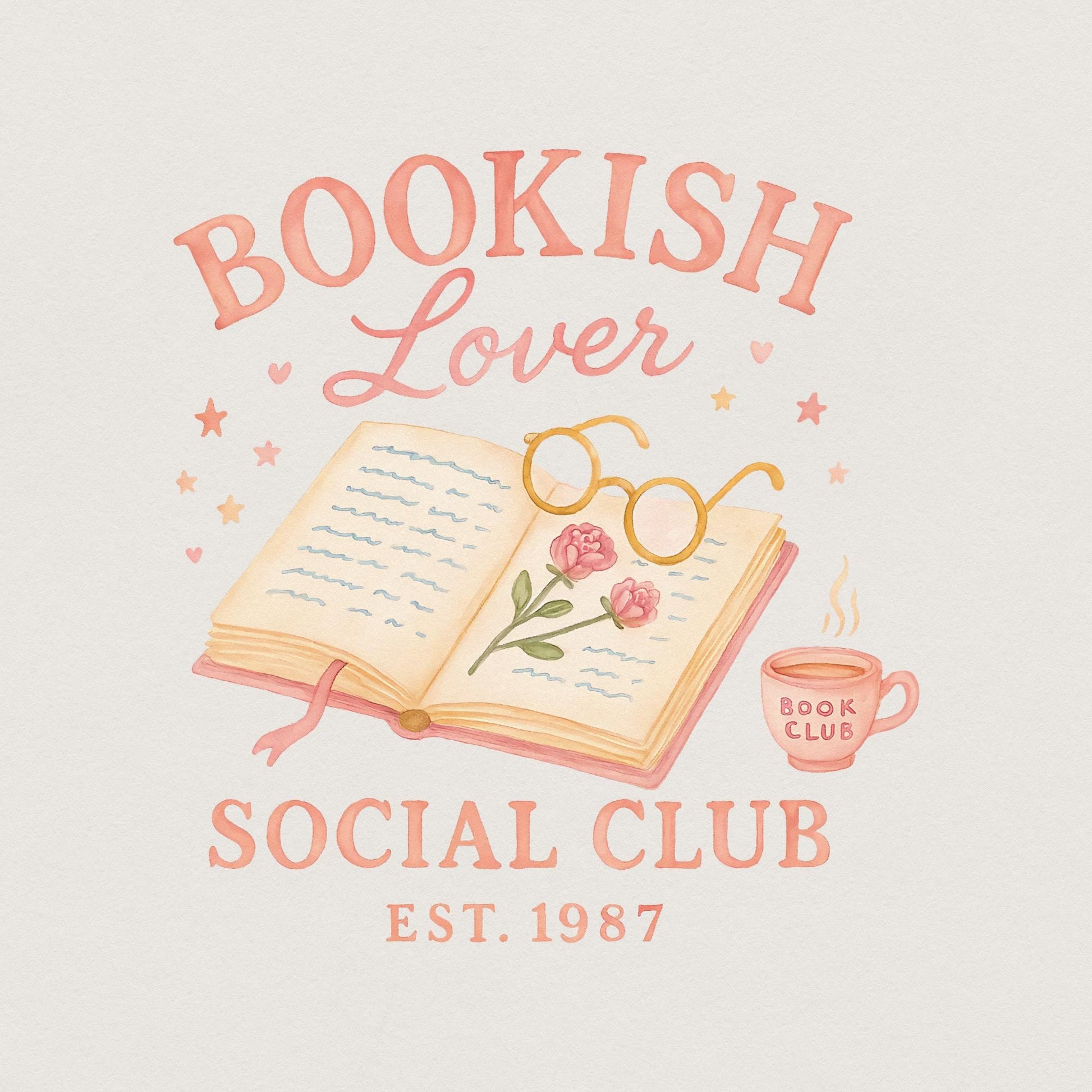 Bookish Lover Social Club Est. 1987 PNG – Cozy Book Lover Shirt, Book