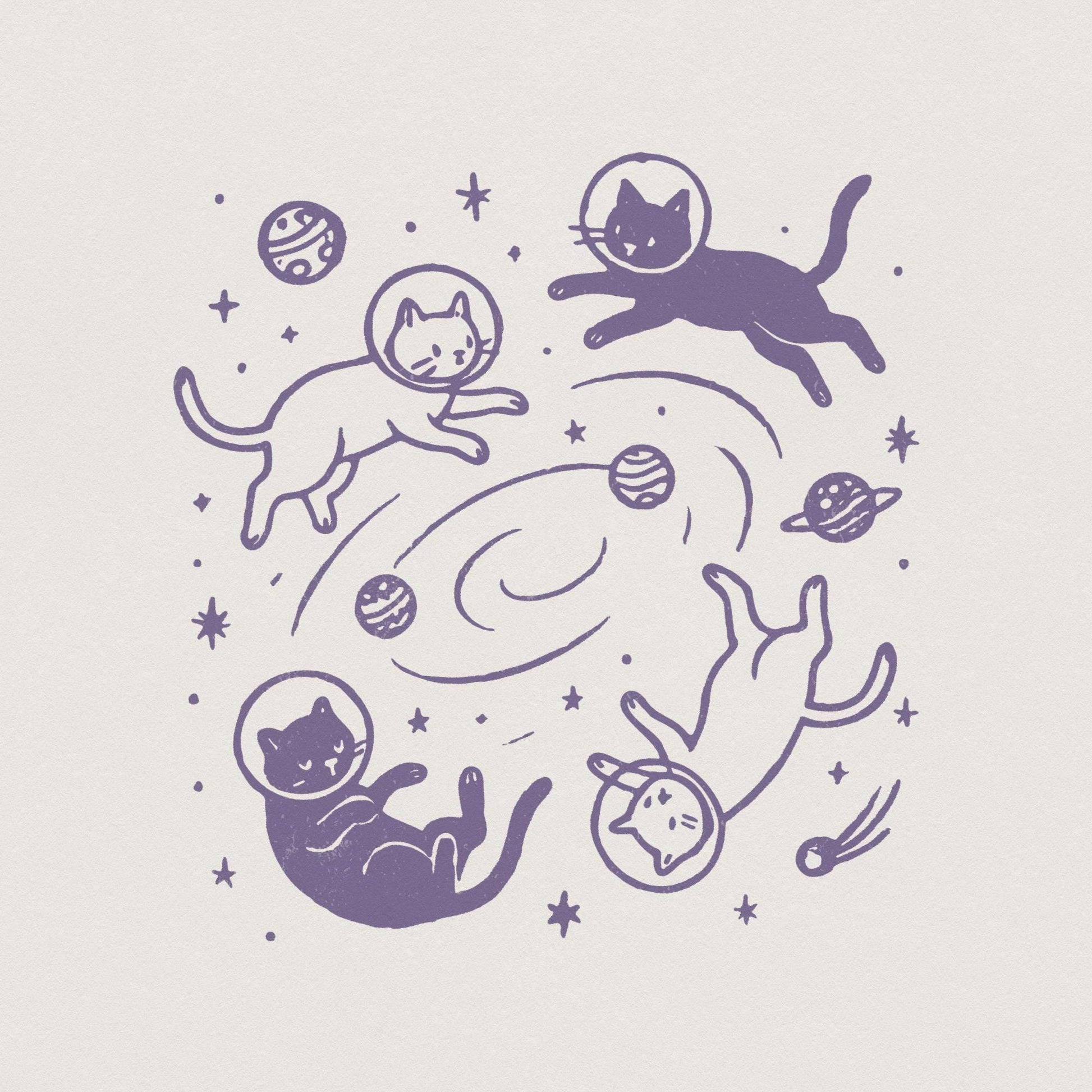 Space Cat PNG, Cat PNG - 300 DPI Design for T-Shirt