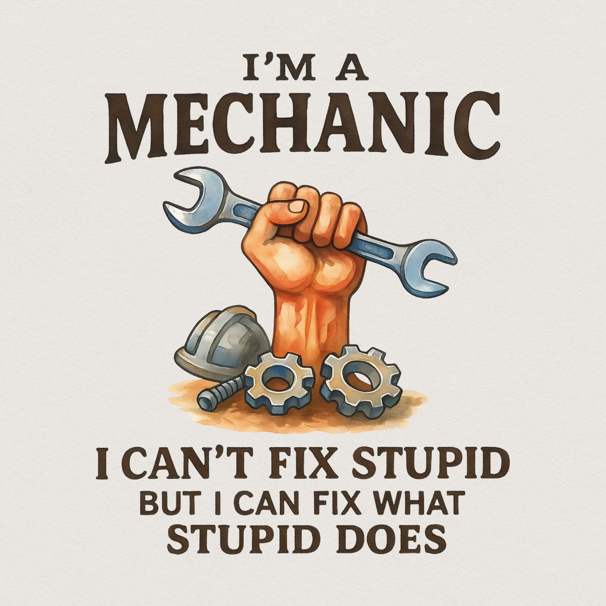 I'm A Mechanic I Can't Fix Stupid But I Can Fix What Stupid Does PNG,