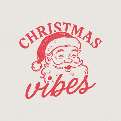 Christmas Vibes PNG, Retro Santa Claus - 300 DPI Design for T-Shirt