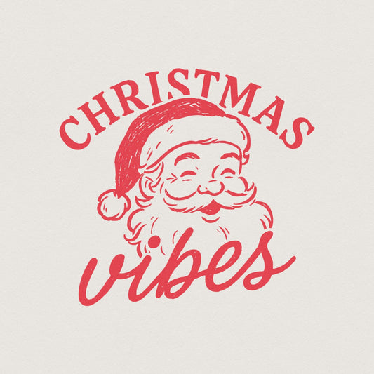Christmas Vibes PNG, Retro Santa Claus - 300 DPI Design for T-Shirt