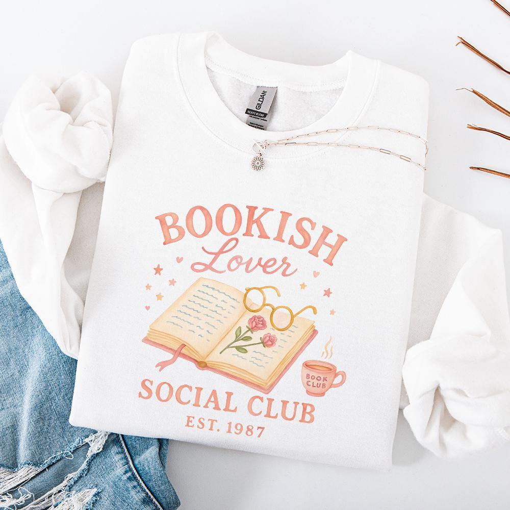 Bookish Lover Social Club Est. 1987 PNG – Cozy Book Lover Shirt, Book