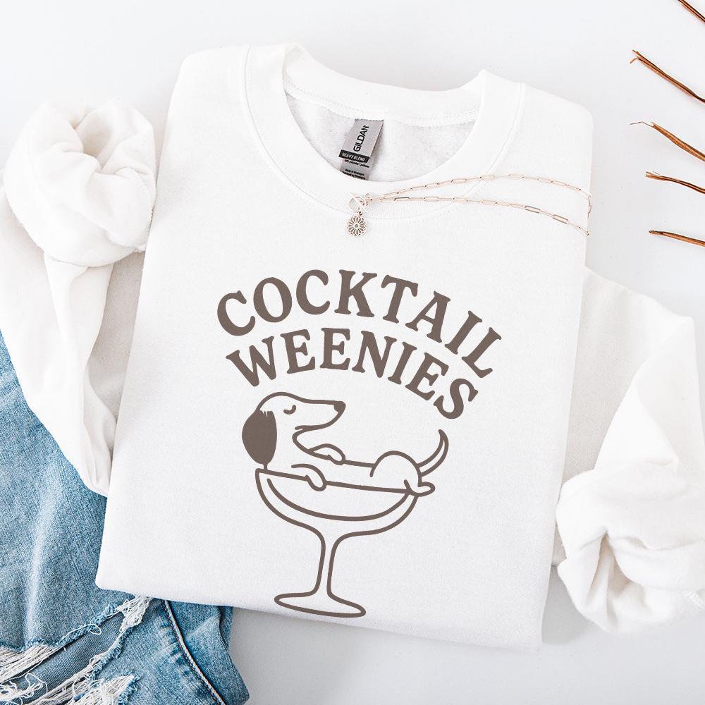 Cocktail Weenies PNG, Funny Dachshund Dog in Cocktail Glass Art - 300 DPI