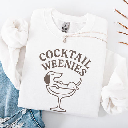 Cocktail Weenies PNG, Funny Dachshund Dog in Cocktail Glass Art - 300 DPI