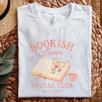 Bookish Lover Social Club Est. 1987 PNG – Cozy Book Lover Shirt, Book