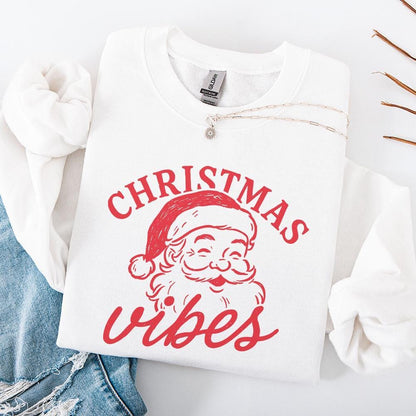 Christmas Vibes PNG, Retro Santa Claus - 300 DPI Design for T-Shirt