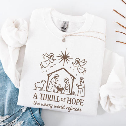 A Thrill Of Hope The Weary World Rejoices PNG, Nativity Scene PNG - 300