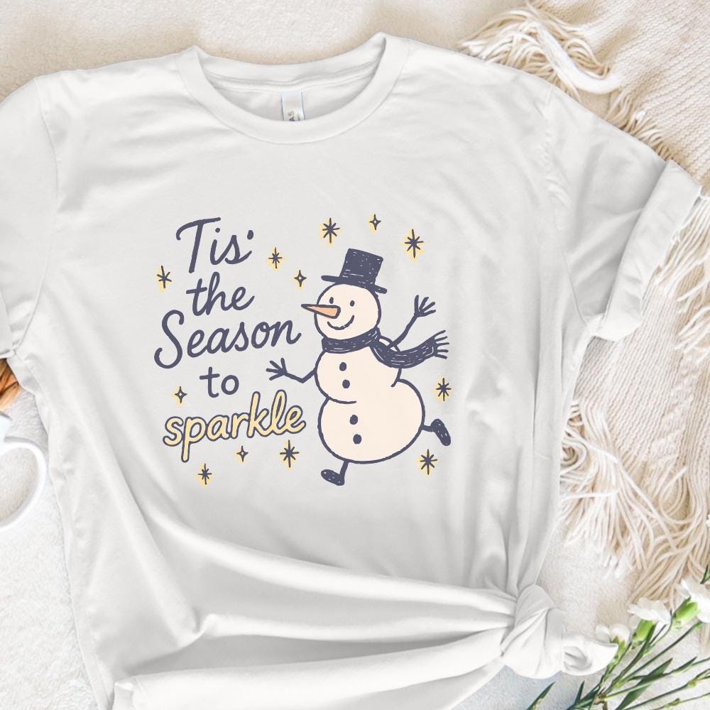 Tis' The Season To Sparkle PNG, Christmas Snowman PNG - 300 DPI Design