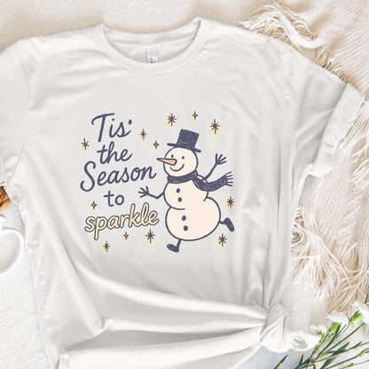 Tis' The Season To Sparkle PNG, Christmas Snowman PNG - 300 DPI Design