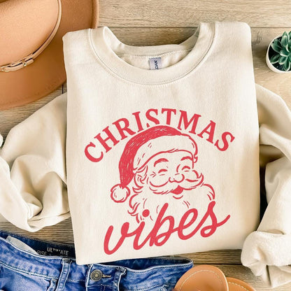 Christmas Vibes PNG, Retro Santa Claus - 300 DPI Design for T-Shirt