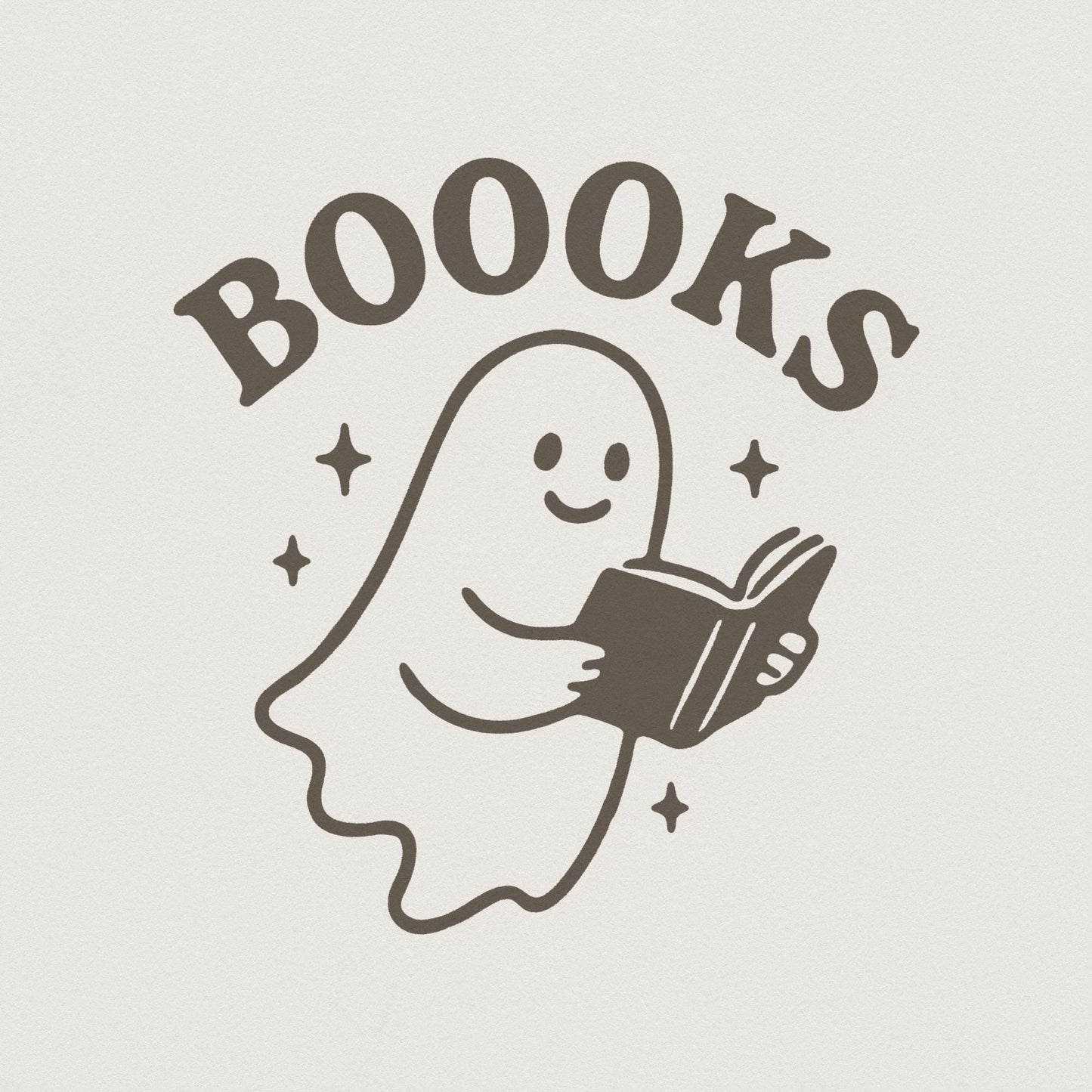 Boooks PNG, Cute Reading Ghost Clipart - 300 DPI Design for T-Shirt