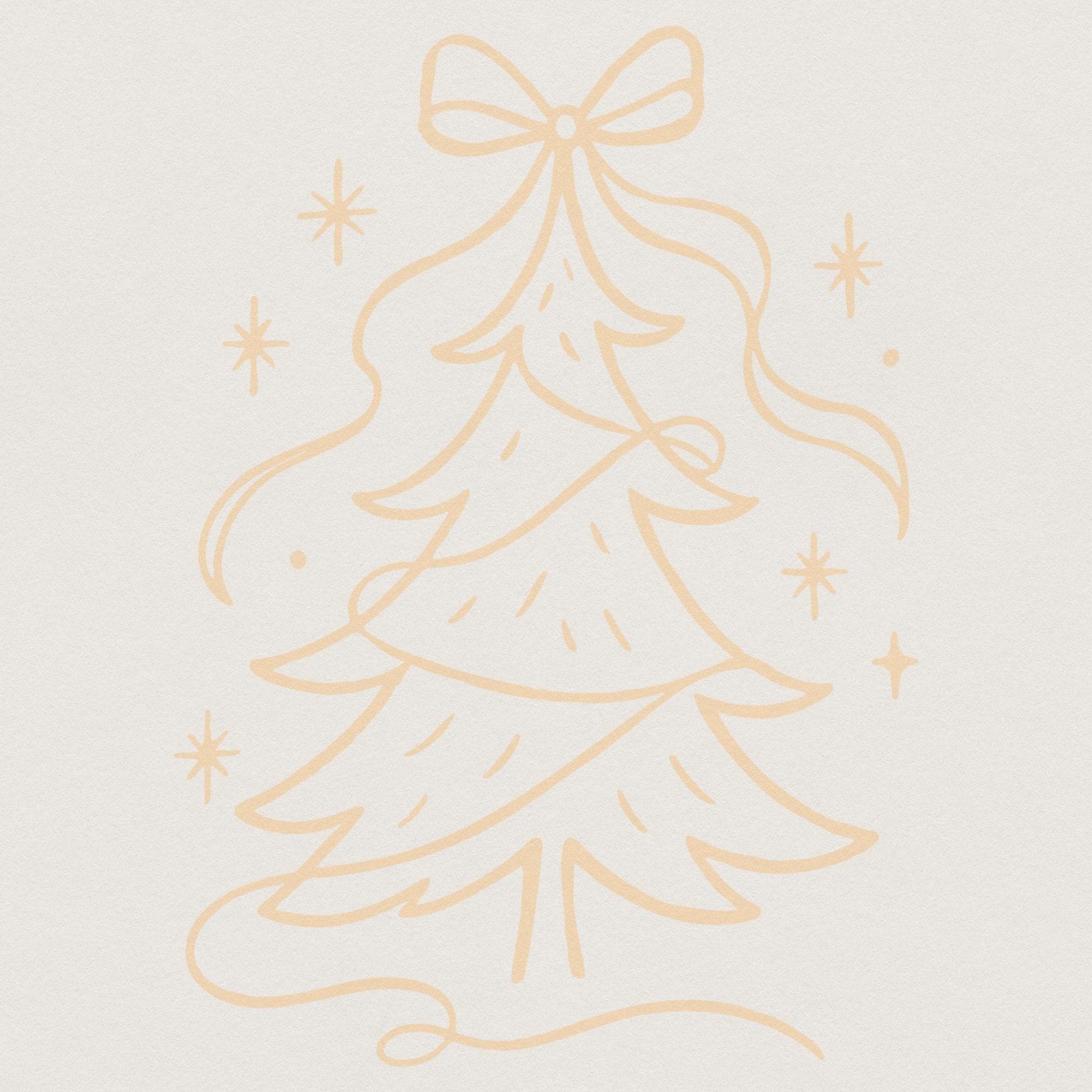 Elegant Ribbon Christmas Tree PNG, Minimalist Holiday Art Download - 300