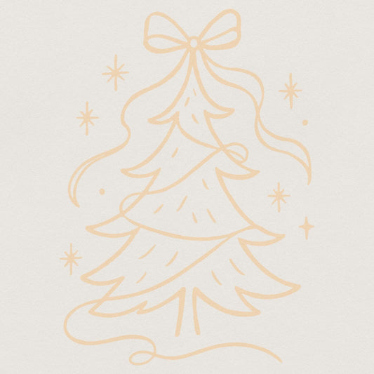 Elegant Ribbon Christmas Tree PNG, Minimalist Holiday Art Download - 300