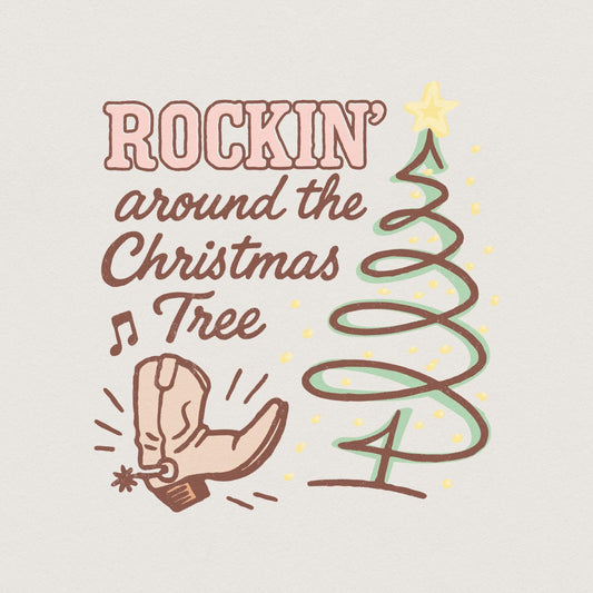 Rockin’ Around The Christmas Tree PNG, Western Christmas Tree PNG - 300