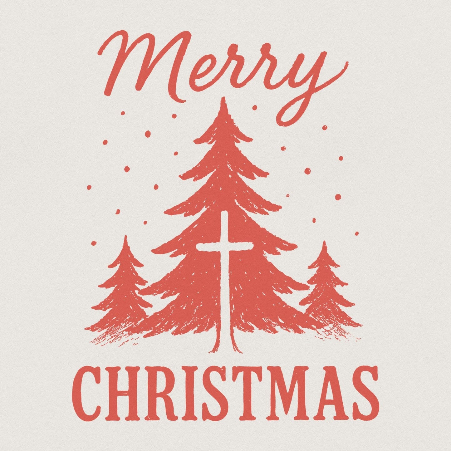 Merry Christmas PNG, Christian Christmas Tree Cross Digital Download -