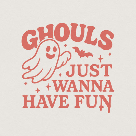 Ghouls Just Wanna Have Fun PNG, Retro Halloween PNG - 300 DPI Design for