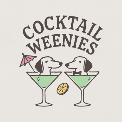 Cocktail Weenies PNG Tee, Dachshund Dogs in Martini Glasses Cute Digital