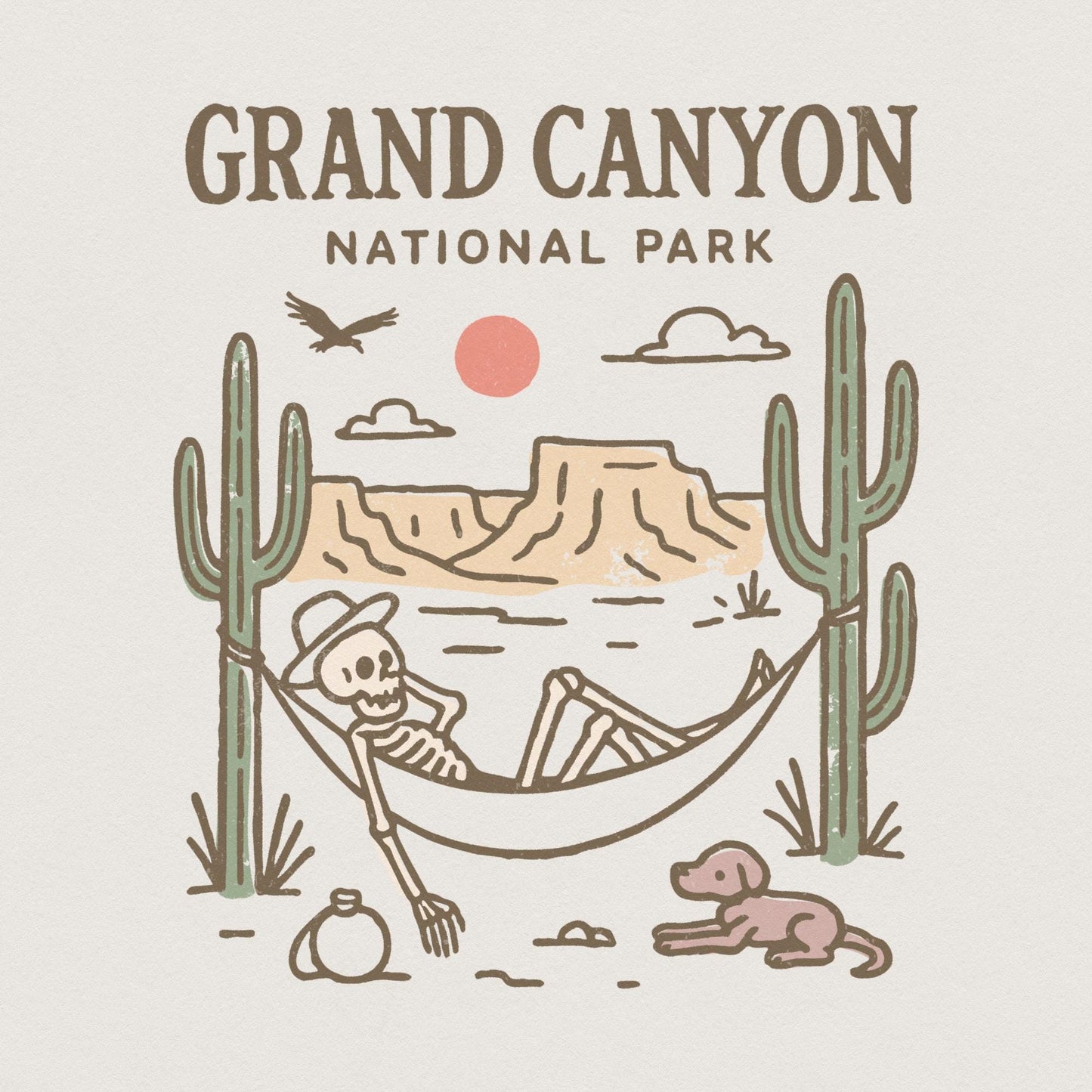 Grand Canyon National Park PNG, Skeleton Hammock Desert PNG - 300 DPI