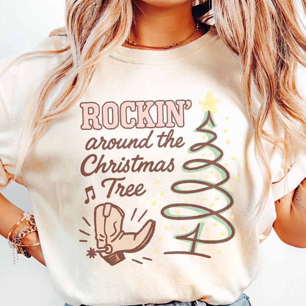 Rockin’ Around The Christmas Tree PNG, Western Christmas Tree PNG - 300