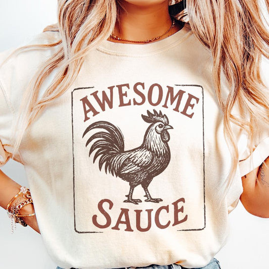 Awesome Sauce Rooster PNG, Funny Farm Animal PNG - 300 DPI Design for