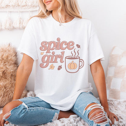 Spice Girl PNG Fall Pumpkin Coffee Mug PNG Autumn Acorn Leaves Cute