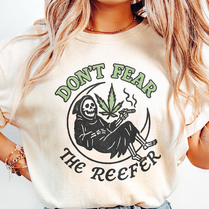 Don't Fear The Reefer PNG, Grim Reaper Smoking Weed Digital Art - 300 DPI